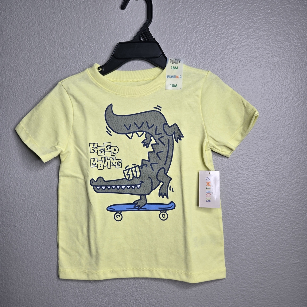 Garanimals Light Yellow Crocodile Skateboard Tee